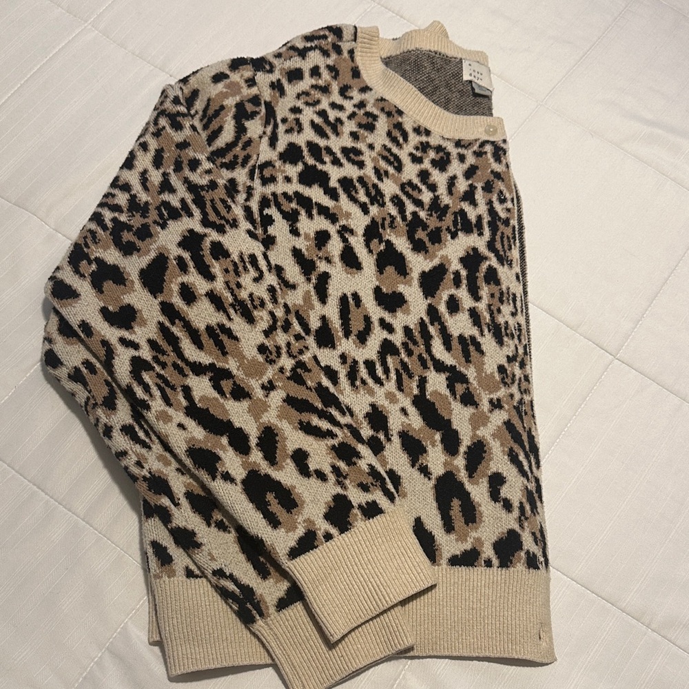 a new day Leopard Print Sweater - Tan and Black